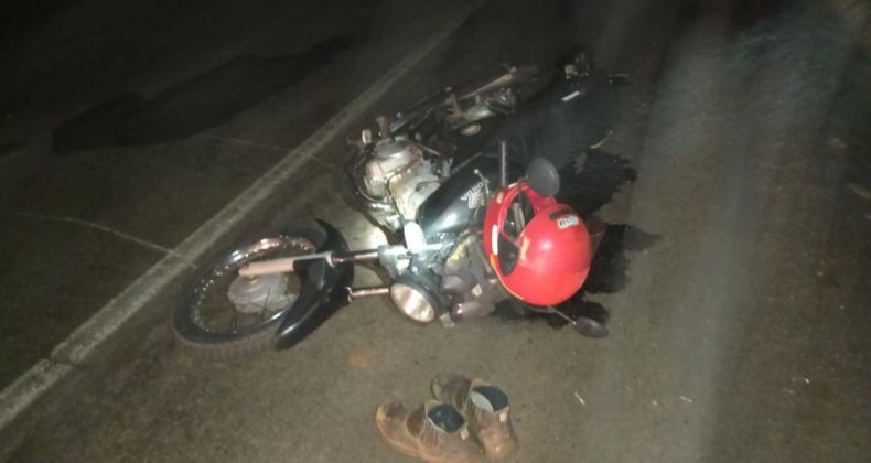 Queda de motociclista é registrada na BR 282 em Pinhalzinho.