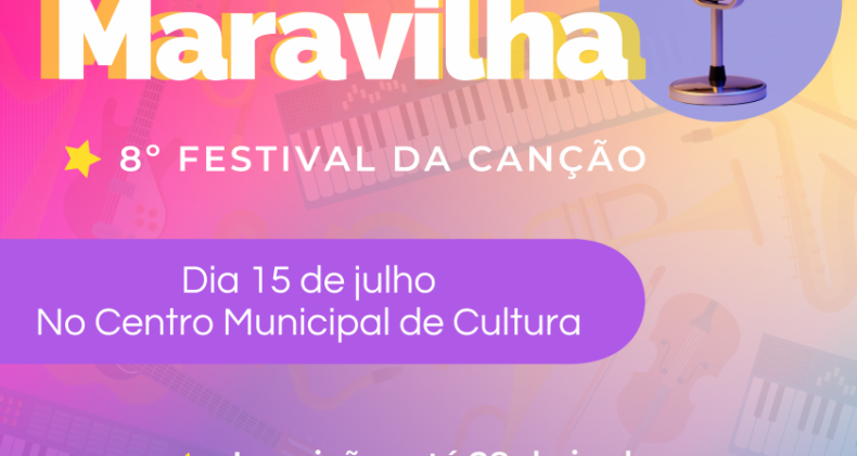 Festival da Canção acontece no dia 15 de julho em Maravilha.