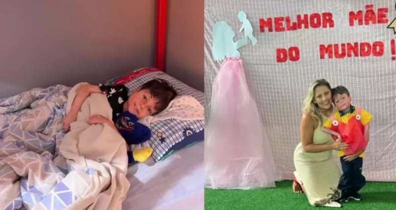 Mãe e filho se reencontram após menino acordar de coma.