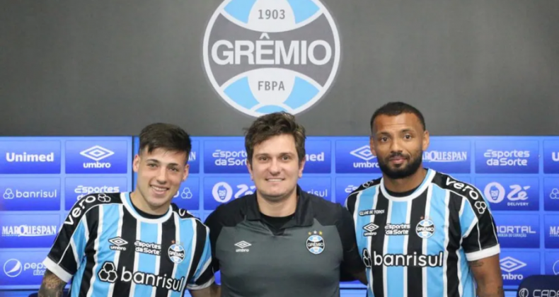 João Pedro e Lucas Besozzi são apresentados no Grêmio.