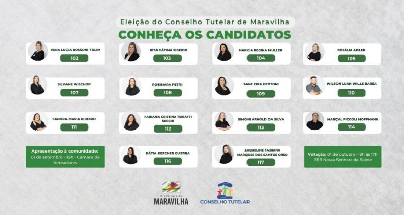 Maravilha vai eleger novos conselheiros tutelares em outubro.