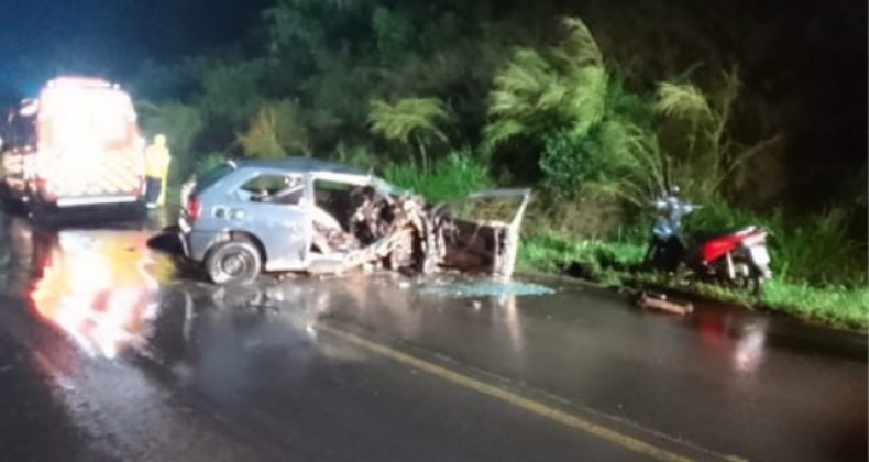 Motorista de automóvel morre após acidente em São Miguel do Oeste.