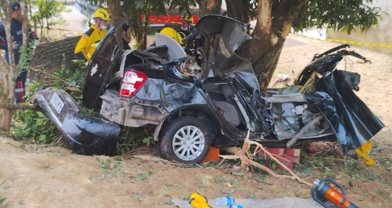 Saída de pista seguida de colisão em árvore mata motorista de 29 anos