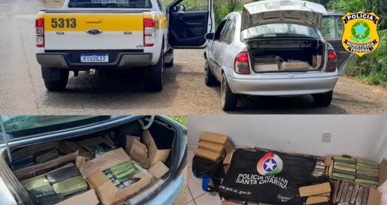 Mais de 100 kg de drogas são apreendidas no Oeste.