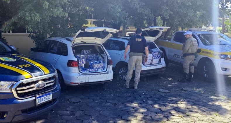 Cigarros e Bebidas são apreendidos na BR 282 em Iraceminha.