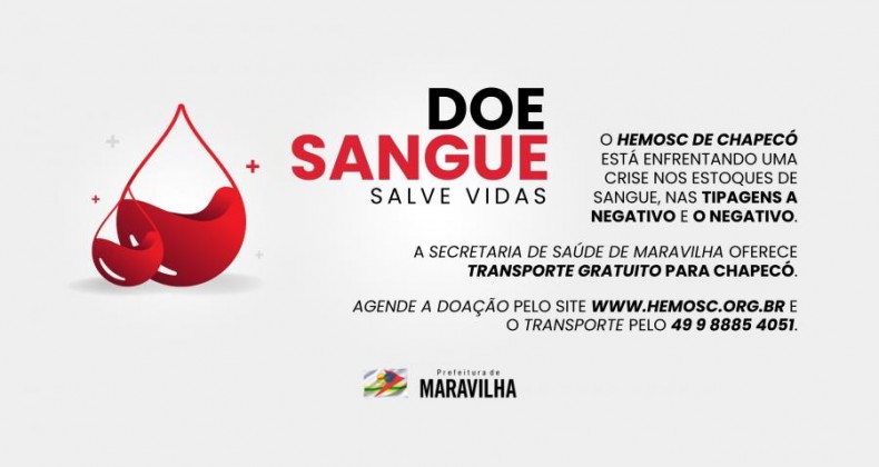 Hemosc alerta para baixo estoque de sangue na região e pede doações.