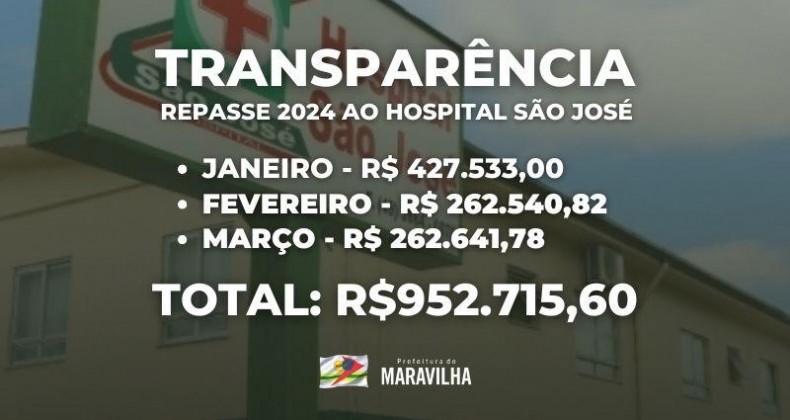 Prefeitura efetua pagamento de março ao Hospital São José.