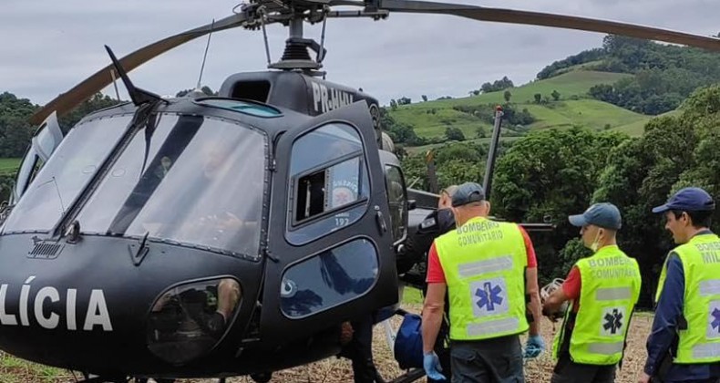 Homem fica ferido em acidente de trabalho em área de mata em Modelo