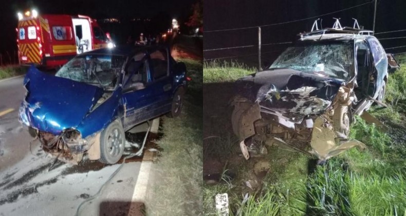 Motoristas morrem após colisão frontal entre carros de passeio no Oeste