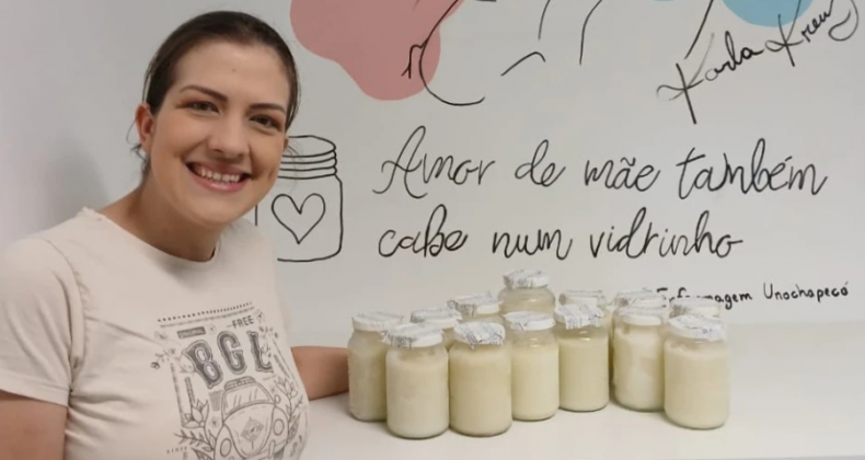 Mãe doa mais de 20 vidros de leite materno ao hospital de Chapecó