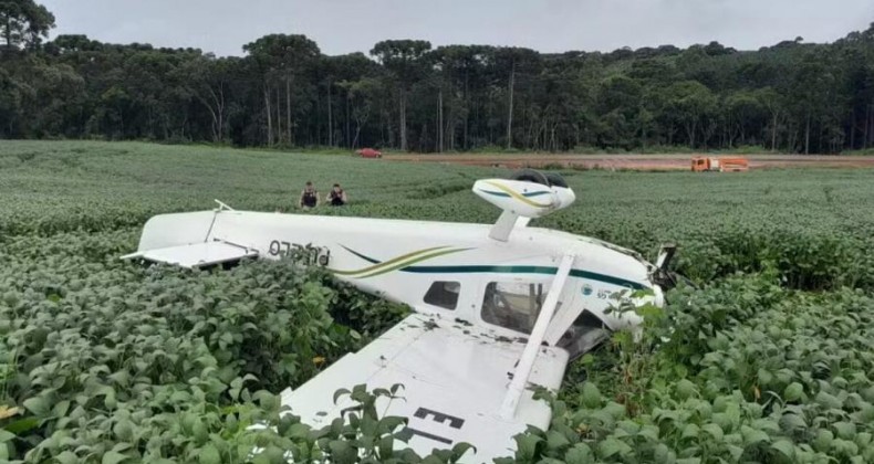 Avião de pequeno porte decola de Concórdia e cai no Paraná