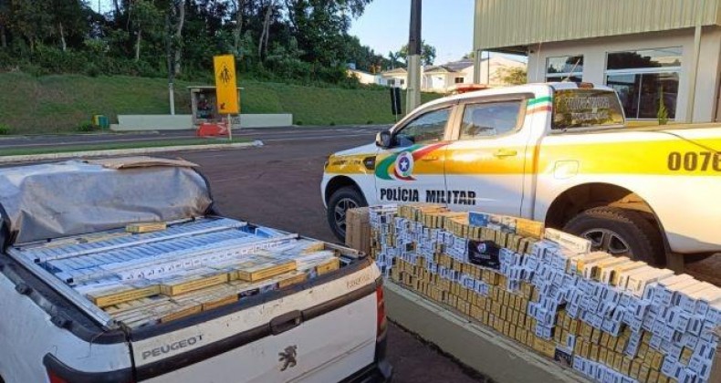 Grande quantidade de cigarros contrabandeados do Paraguai são apreendidos em Maravilha.